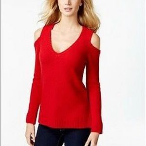 🛍 Michael Michael Kors Cold Shoulder V-Neck Sweater 🛍